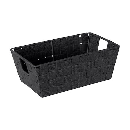 Simplify Shelf Storage Bin, Plastic, Black, 6.5 in H, 11.4 in W, 6.5 in L 25094-BLACK
